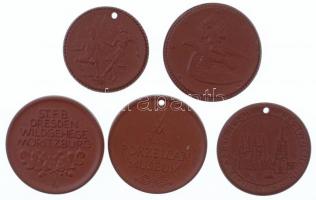 Német Birodalom / NDK DN "WEINFEST MEISSEN" barna porcelán emlékérem, kiolvashatatlan sors...