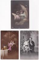 5 db RÉGI motívum képeslap: romantikus párok / 5 pre-1945 motive postcards: romantic couples