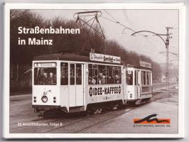 Strassenbahnen in Mainz - 20 modern postcards in case / Német villamosok Mainz városában - 20 modern...