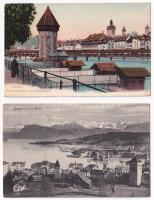 15 db VEGYES svájci város képeslap / 15 mixed Swiss town-view postcards