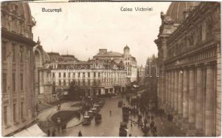 1932 Bucuresti, Bucharest, Bukarest; Calea Victoriei / street, automobiles, Grand Hotel