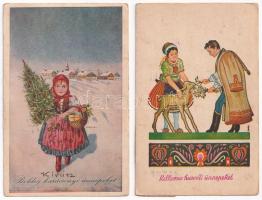 5 db RÉGI motívum képeslap: népviseletes / 5 pre-1945 folklore motive postcards