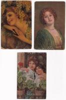 5 db RÉGI motívum képeslap: oleoplaszt hölgyek / 5 pre-1945 motive postcards: Oleoplast ladies
