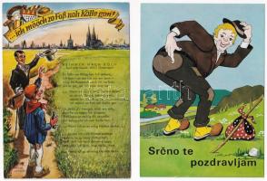 9 db MODERN motívum képeslap: humor / 9 modern motive postcards: humour