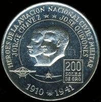 Peru 1975. 200S Ag "Chavez & Guinones" T:2/2- k. pici ph.