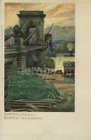 Budapest Lánchíd Litho s: Raoul Frank