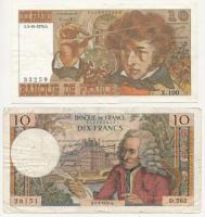 Franciaország 1970. 10Fr + 1970. 10Fr T:III tűlyukak France 1970. 10 Francs + 1970. 10 Francs C:F needle holes Krause P#146