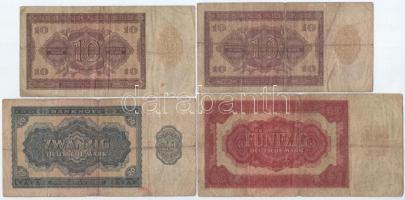 NDK 1955. 10M (2x) + 20M + 50M T:III,III- tűlyuk
GDR 1955. 10 Mark (2x) + 20 Mark + 50 Mark C:F