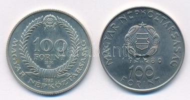 1983. 100Ft alpakka "Czóbel Béla" + 1980. 100Ft Ni "Szovjet-magyar közös űrrepülés&qu...