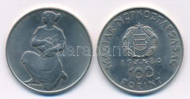 1981. 100Ft Ni "FAO I. - Világélelmezési nap" + 1980. 100Ft Ni "Szovjet-magyar közös ...