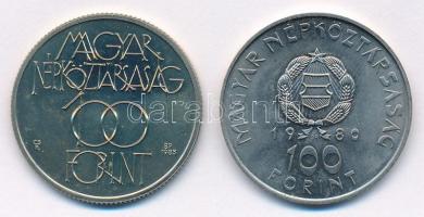 1985. 100Ft alpakka "Kulturális Fórum" + 1980. 100Ft Ni "Szovjet-magyar közös űrrepül...
