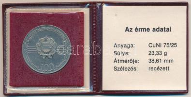 1982. 100Ft Cu-Ni "Labdarúgó világbajnokság 1982" nem saját műbőr tokjában T:1 Adamo EM68