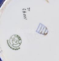 Gazdagon díszített jelenetes Altwien cseh porcelán cukortartó, kézzel festett, jelzett, kopásnyomokk...