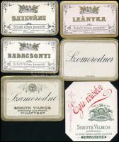 cca 1880-1900 Schuth Vilmos cs. és kir. udvari szállító pincéi borcímkék, 10 db, közte több különféle