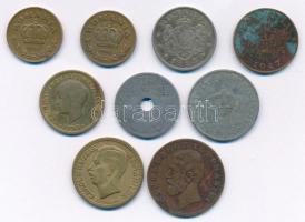 Románia 1885-1947. 5b-10L (9db, 8xklf) T:2-,3
Romania 1885-1947. 5 Bani - 10 Lei (9pcs, 8xdiff) C:V...