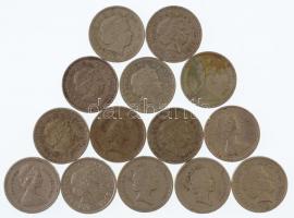 Nagy-Britannia 1983-2013. 1Ł (14db) T:2-,3
United Kingdom 1983-2013. 1 Pound (14pcs) C:VF,F
