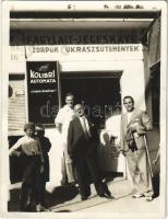 1935 Siófok, Kolibri Automata szabad bejárat, fagylalt, jegeskávé, szörpök és cukrászsütemények, üzlet. photo (non PC) (11,5 x 8,7 cm)