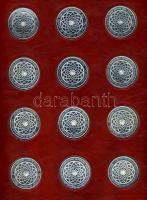 NSZK DN "Michelangelo zsenialitásai" Ag emlékérem-sorozat, benne 60db dekoratív, színezüst...