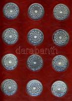 NSZK DN "Michelangelo zsenialitásai" Ag emlékérem-sorozat, benne 60db dekoratív, színezüst...