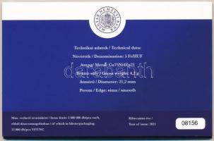 2021. 5Ft Cu-Ni-Zn "75 éves a Forint" első napi veret (6xklf) sorszámozott emléklapon T:1