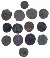 Római Birodalom 14db-os érmetétel a III-IV. századból T:2-,3 Roman Empire 14pcs coin lot from the 3rd-4th century C:VF,F