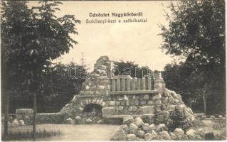 1913 Nagykőrös, Széchenyi kert és szökőkút (EK)