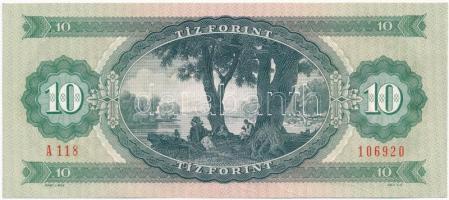 1975. 10Ft "A118 106920" bal alsó sarokban törés nélküli sarokhajlás, nyomdai papírráncokk...