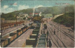 1922 Salgótarján, Zagyvai rakodóhely, iparvasút, tehervagonok (Rb)