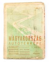 1958 Magyarország autótérképe, 1: 600.000, Bp., Kartográfia, kissé foltos borítékkal, 67x96 cm