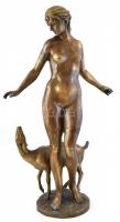 Ismeretlen szobrász: Diana. Patinázott bronz. m:80cm