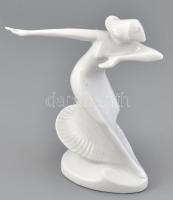 Bavaria art deco porcelán figura. Fehér mázas, jelzett, hibátlan m: 13 cm