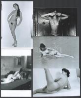 Régi negatívokról készült későbbi nagyítások, 13 db szolidan erotikus felvétel, 12x9 cm és 10x15 cm ...