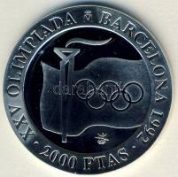 Spanyolország 1991. 2000P Ag "Olimpia-zászló, láng, ötkarika" T:PP Tanúsítvánnyal!
