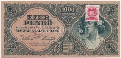 1945. 1000P piros MNB bélyeggel T:I