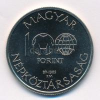 1985. 100Ft alpakka "Labdarúgó Világbajnokság 1986. - Mexikó térkép" T:1-