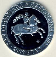 Spanyolország 1991. 2000P Ag "Olimpia-lovaglás" T:PP