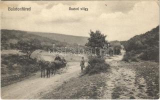 1915 Balatonfüred, Nostori (Nosztori) völgy, lovashintó. Koller Károly utóda 85. 1914. (EK)
