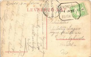 1911 Konyár, sóstó-fürdő, Debreczeni lak, villa kert. Burg Izsó kiadása "KONYÁR POSTAI ÜGYN&quo...