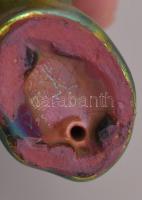 3 db Zsolnay eozin mázas figura: Béka, sas, róka (lepattanással), jelzett. Kettő hibátlan m: 4, 6, 6...