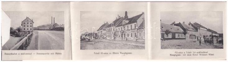 Moson, Fő utca, Római katolikus templom, A. H. Stern üzlete. Leporello belül 10 képpel: Vilmos rév, ...