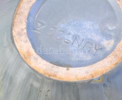 Zsolnay kőporcelán váza. Kézzel festett, jelzett, karcokkal. m: 19 cm, d: 18 cm