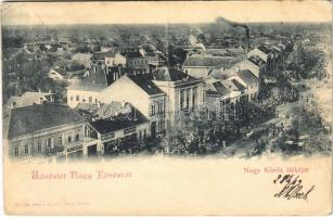 1902 Nagykőrös, piac, Temetkezési egyesület, Weisz Mihály és Gál Sándor üzlete (EK)