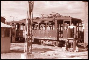 1990 Régi HÉV szerelvény, kocsik és mozdony, 33 db vintage NEGATÍV, 24x36 mm