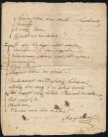 cca 1860 Arany János: Rákócziné c. versének, kézzel írt másolata 4 beírt oldalon