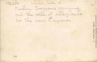 Mohammed. Bosniaken leisten den Fahneneid auf den neuen Kaiser / WWI Austro-Hungarian K.u.K. militar...