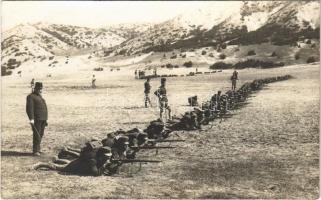 1909 Hatvan, osztrák-magyar katonák lőgyakorlaton / Austro-Hungarian K.u.K. military, soldiers shooting practice. photo