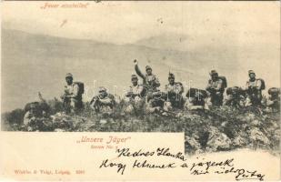1899 Feuer einstellen Unsere Jäger. Serien No. 3. Winkler & Voigt / Austro-Hungarian K.u.K. military, riflemen (EB)