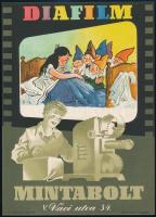 Diafilm mintabolt, Váci utca, Hófehérke és a hét törpe, villamosplakát, 23×16 cm