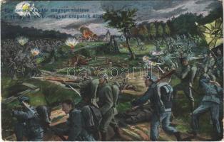 1915 Egy orosz dandár megsemmisítése a német és osztrák-magyar csapatok által / WWI German and Austro-Hungarian K.u.K. military art postcard, united troops against the Russians. L&P 1681. (EK)