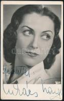 cca 1940 Lukács Margit (1914-2002) színésznő dedikált fotólapja, 13x9 cm.